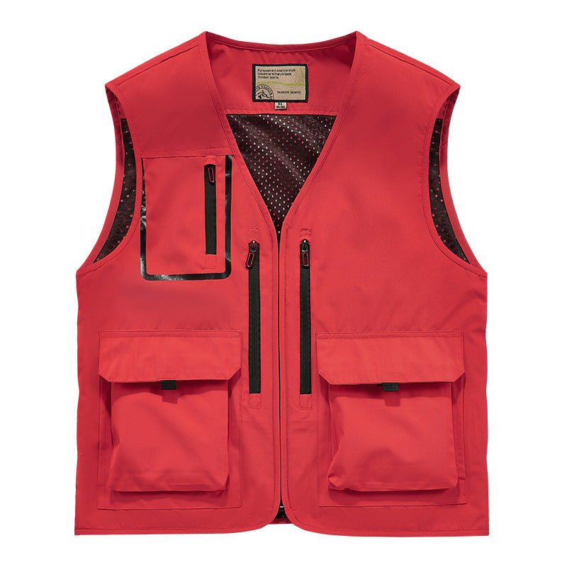 Herren Multifunktionale Outdoor-Utilityweste mit Mesh-Innenfutter und Mehrfach-Taschen Nord Taschen