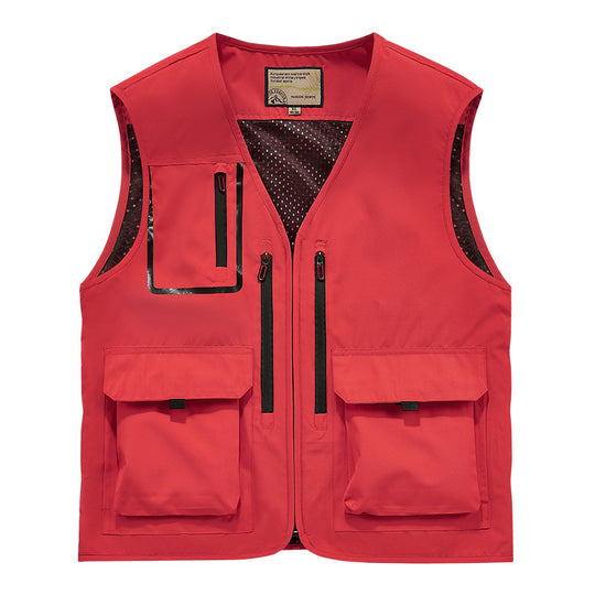 Herren Multifunktionale Outdoor-Utilityweste mit Mesh-Innenfutter und Mehrfach-Taschen Nord Taschen