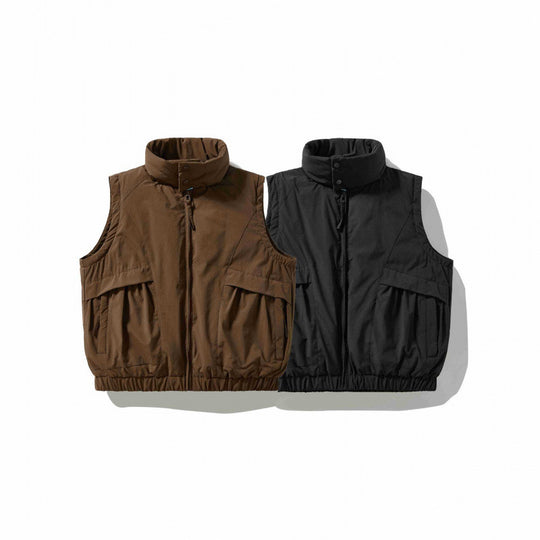 Herren Wattierte Outdoor‑Weste mit hohem Stehkragen, elastischem Saum und großen Klappentaschen Nord Taschen