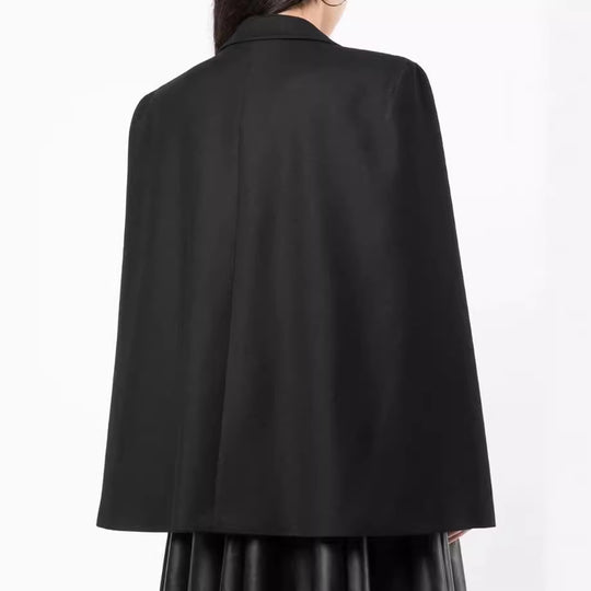 Damen Cape-Blazer mit Schlitzen an den Ärmeln und Satinrevers Nord Taschen