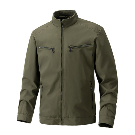 Herren Softshell-Outdoorjacke mit Stehkragen wasserabweisend und vier Reißverschlusstaschen Nord Taschen