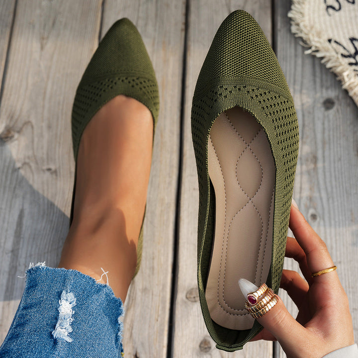 Damen Ballerinas mit kreativem Hahnentrittmuster und flexiblem Fußbett