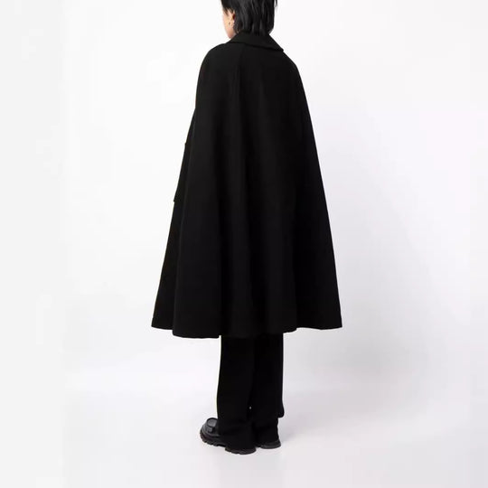 Herren zweireihiger Cape-Mantel aus Wollmix mit Umhangschnitt Nord Taschen
