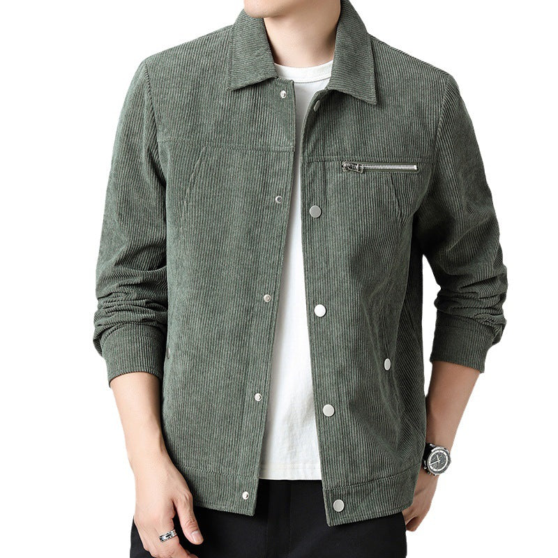 Herren Cord‑Overshirt aus Breitcord mit Druckknopf‑Front und Zipper‑Brusttasche Nord Taschen
