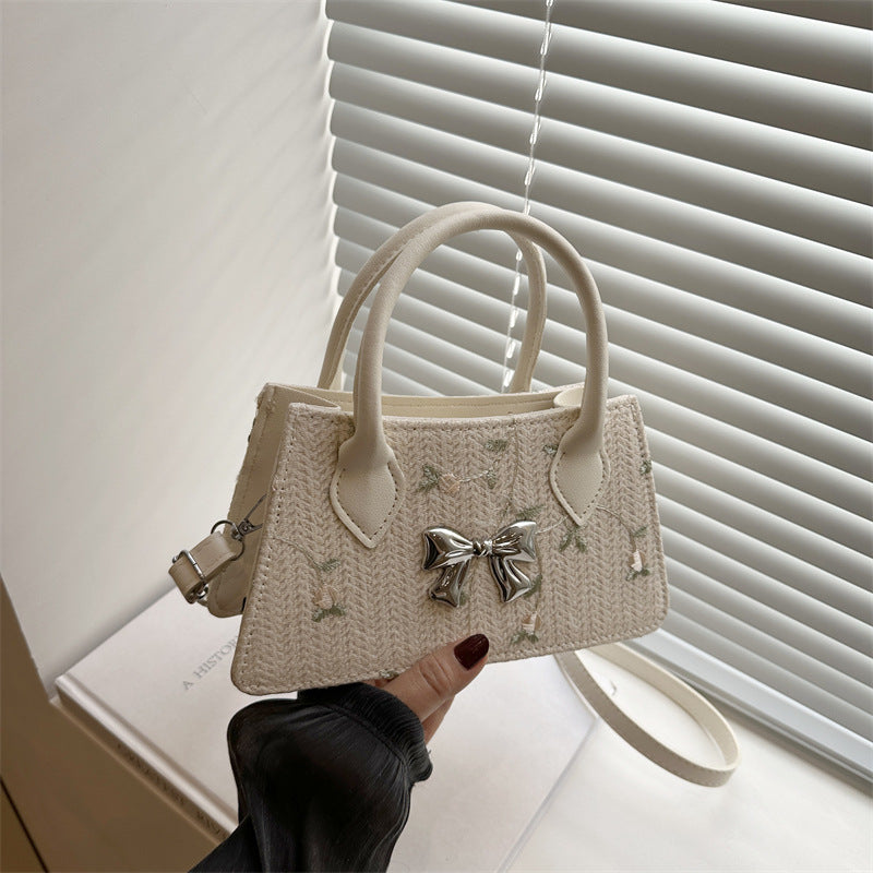Damen Mini-Tasche mit floralem eingewebtem Design und stilvollem Schleifendetail Nord Taschen