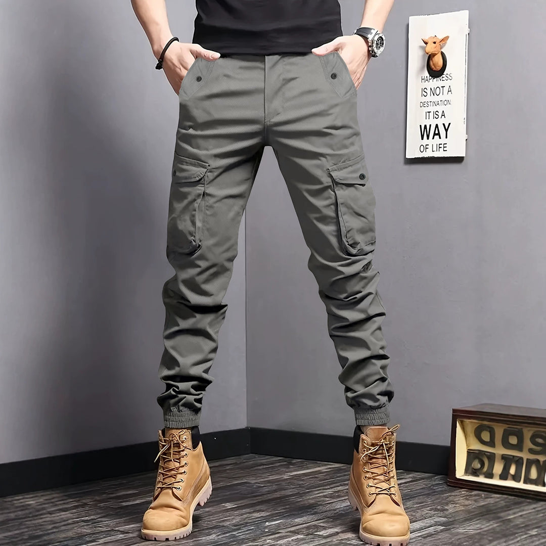 Herren Cargo-Joggerhose mit elastischem Bund, Tunnelzug und Multifunktionstaschen Nord Taschen