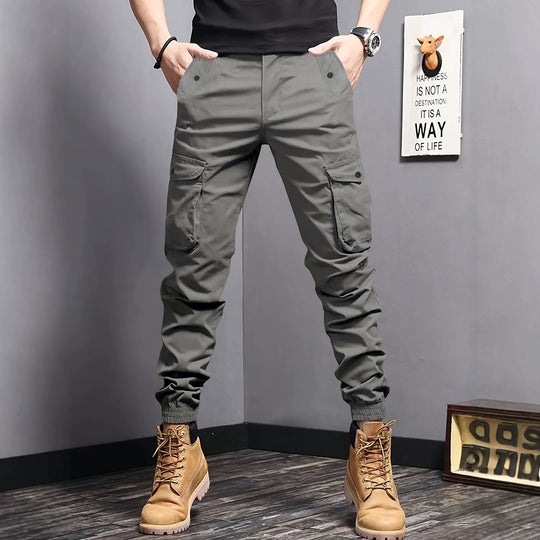 Herren Cargo-Joggerhose mit elastischem Bund, Tunnelzug und Multifunktionstaschen Nord Taschen