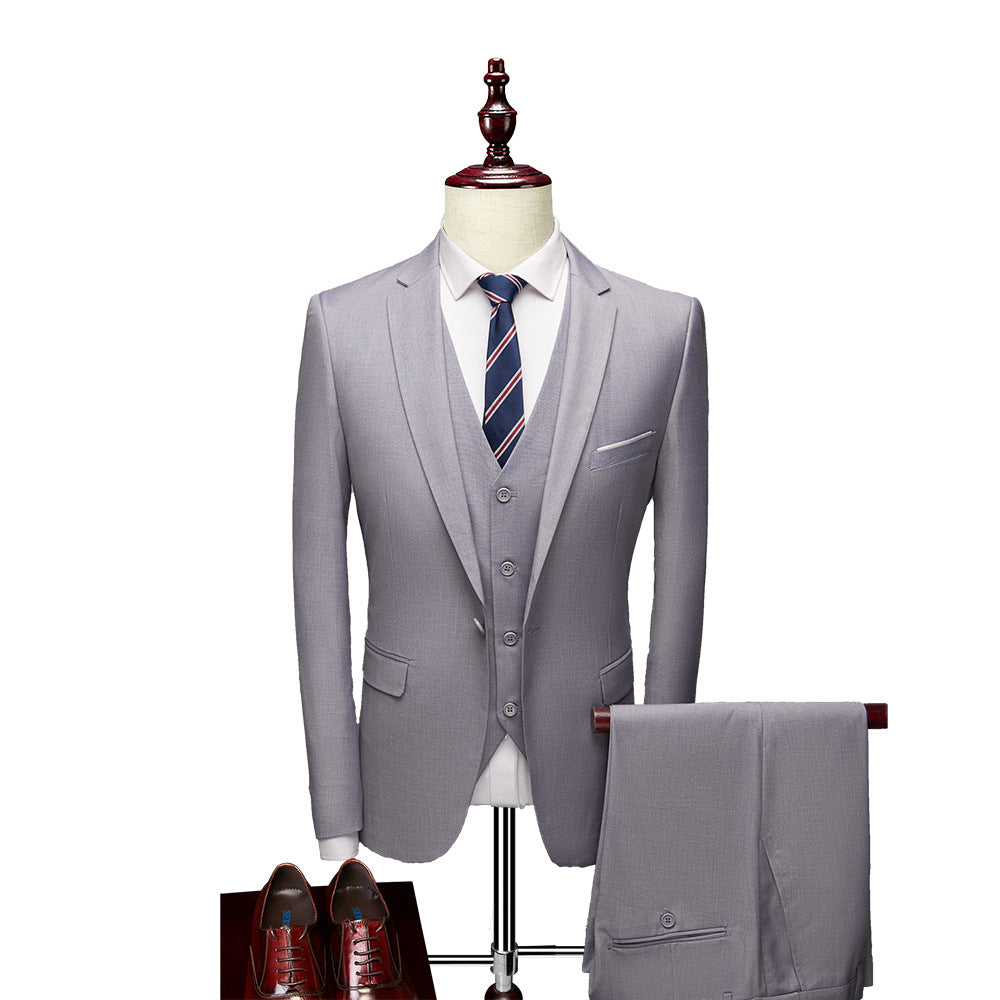 Herren Dreiteiliger Slim-Fit Businessanzug mit Weste und schmaler Silhouette Nord Taschen