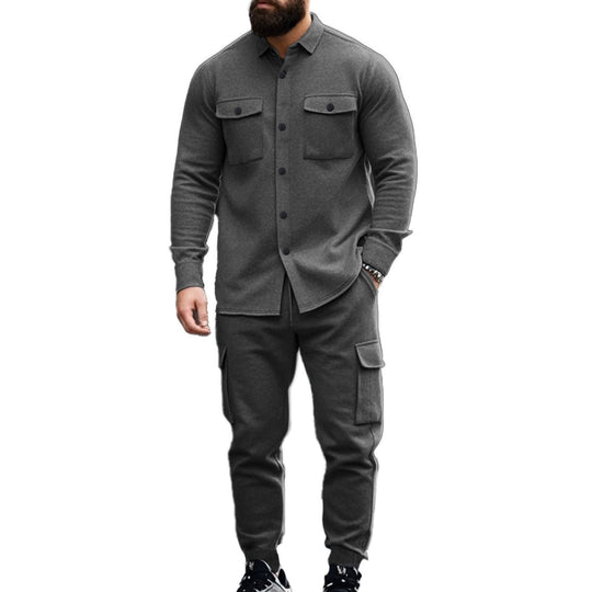 Herren Cargo-Set mit lässigen Hemd und elastischen Hosen - Vittorelli