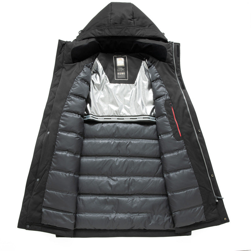 Herren Wasserdichter Steppparka mit Kapuze und Thermofutter Nord Taschen