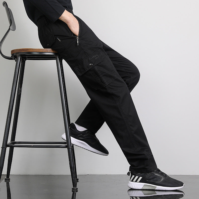 Herren Lockere Cargohose mit elastischem Bund, Multifach‑Taschen & geradem Bein Nord Taschen