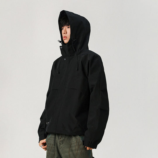 Herren Technische Kapuzen-Softshelljacke mit hohem Kragen und verstellbarem Saum Nord Taschen