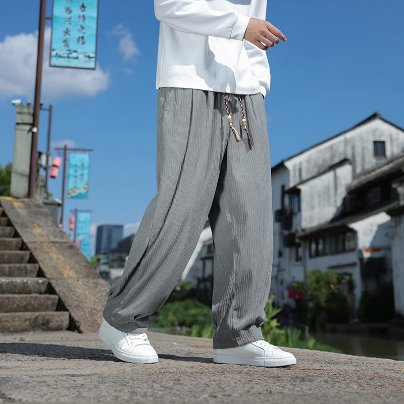 Herren Weit geschnittene Cord-Relaxhose mit elastischem Bund und Zierkordel Nord Taschen