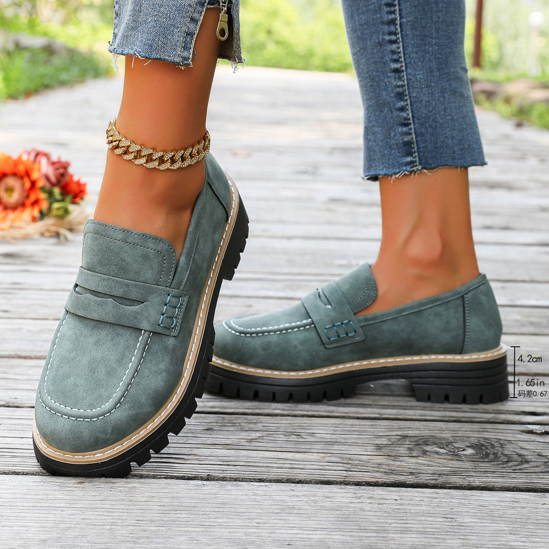 Damen Chunky Loafer mit grober Profilsohle und Faux‑Suede Obermaterial Nord Taschen