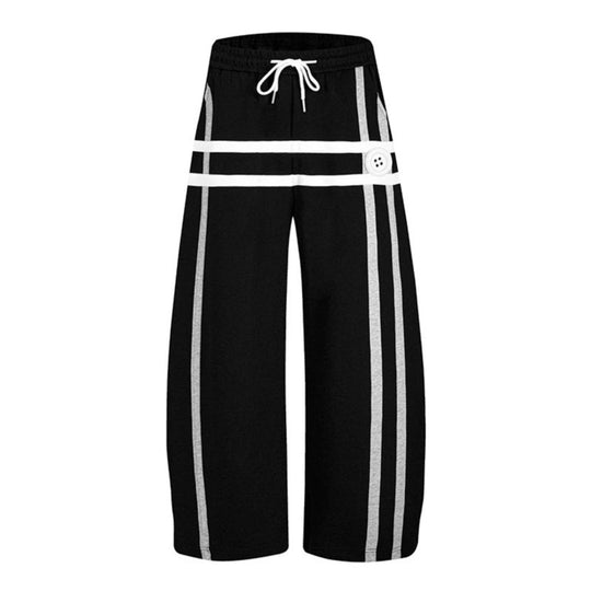 Damen Weite Culotte‑Sweathose im Palazzo‑Stil mit Komfortbund, Kordelzug und dekorativer Taillenbahn Nord Taschen