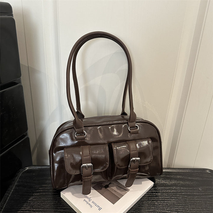 Damen elegante Handtasche mit praktischer Doppel-Riemen-Optik Nord Taschen