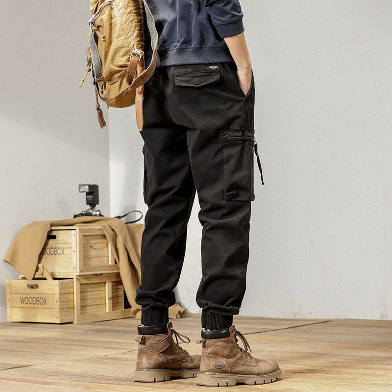Herren funktionale Cargo-Jogginghose mit elastischem Bund und Reißverschluss-Taschen Nord Taschen
