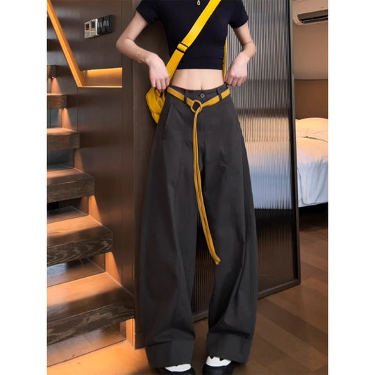 Damen Weite Baumwollhose mit Statement-Gürtel Nord Taschen
