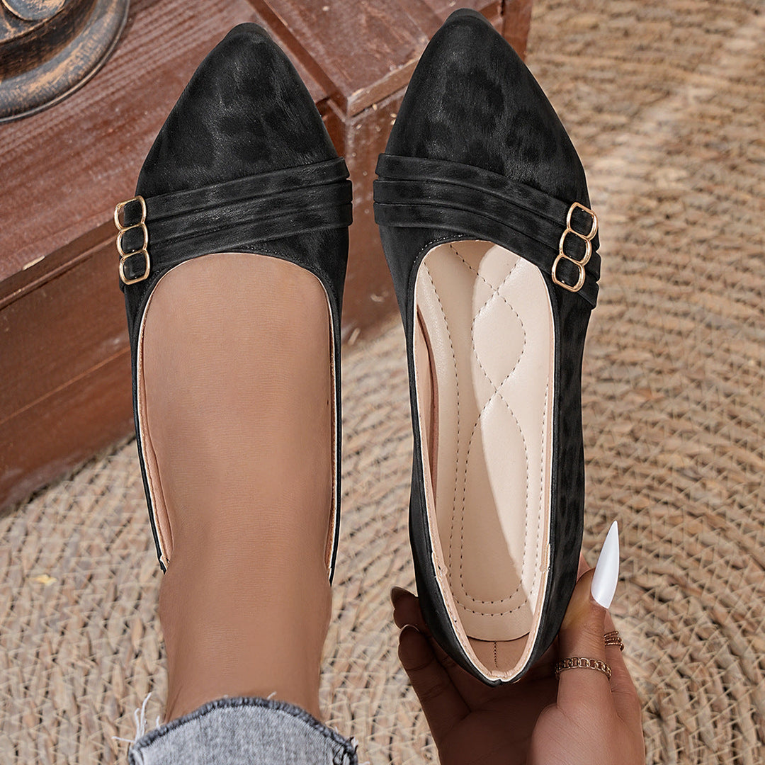 Damen Elegante und bequeme Ballerinas mit modischem Schleifenakzent und edlen Schnallen Nord Taschen