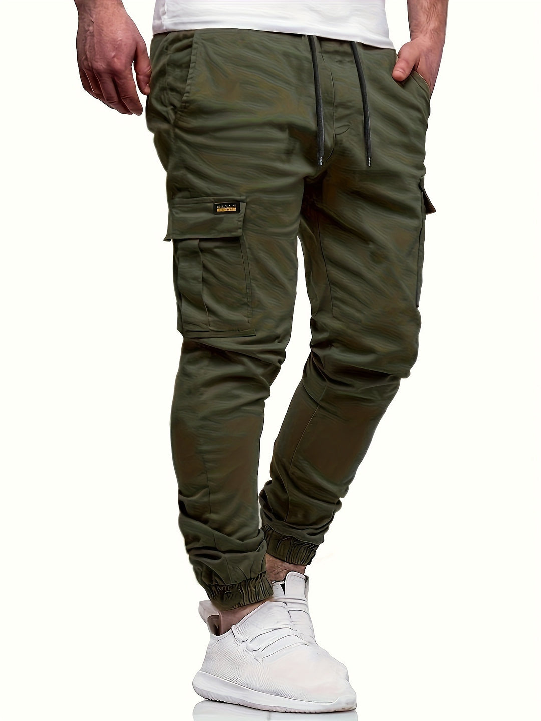 Herren Slim‑Tapered Utility‑Cargohose im Joggerstil mit Klapp- und Reißverschlusstaschen Nord Taschen