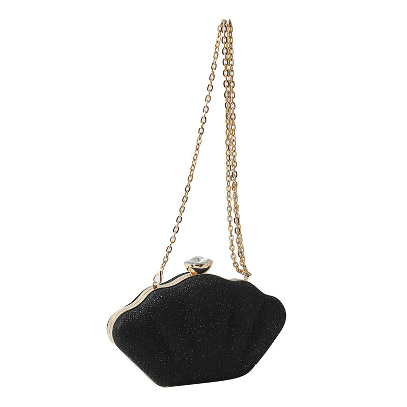 Damen elegante Clutch mit funkelndem Kettenhenkel Nord Taschen