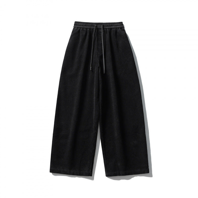 Unisex Weite Cordhose im Relaxed-Fit mit elastischem Bund, Tunnelzug und geradem Bein Nord Taschen
