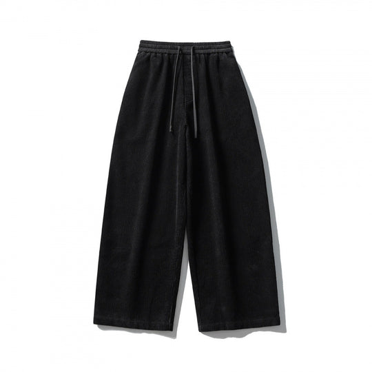 Unisex Weite Cordhose im Relaxed-Fit mit elastischem Bund, Tunnelzug und geradem Bein Nord Taschen