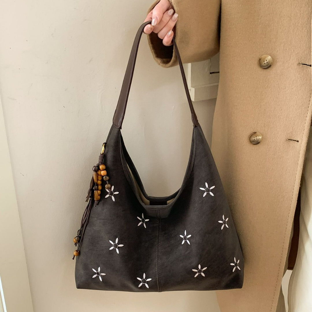 Damen modische Hobo-Handtasche mit floralen Applikationen Nord Taschen