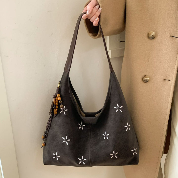 Damen modische Hobo-Handtasche mit floralen Applikationen Nord Taschen