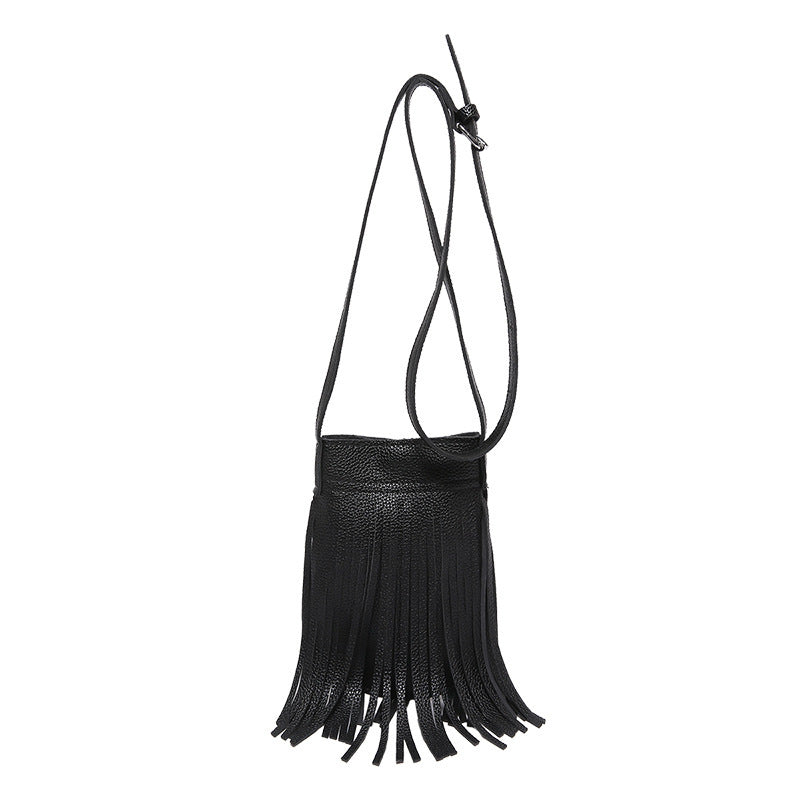 Damen Beuteltasche mit fransigem Design und verstellbarem Schulterriemen Nord Taschen