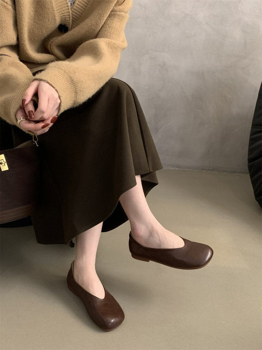 Damen bequeme Ballerinas aus hochwertigem Leder mit flexibler Sohle Nord Taschen