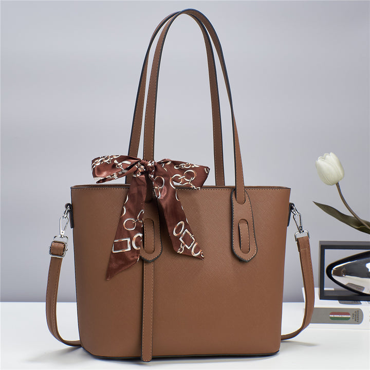 Damen elegant strukturierte Handtasche mit modischem Schal Nord Taschen