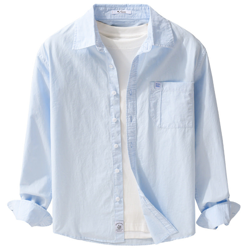 Herren Baumwoll-Overshirt im Layering‑Look mit Kentkragen und aufgesetzter Brusttasche Nord Taschen