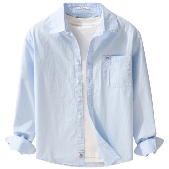 Herren Baumwoll-Overshirt im Layering‑Look mit Kentkragen und aufgesetzter Brusttasche Nord Taschen