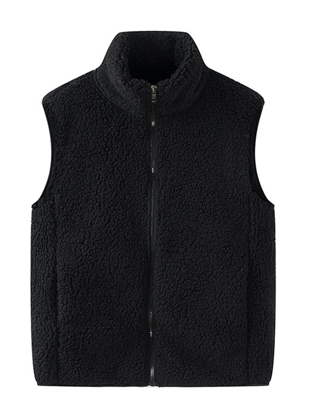 Damen Ärmellose Sherpa-Fleece-Weste mit hohem Stehkragen und Reißverschluss Nord Taschen