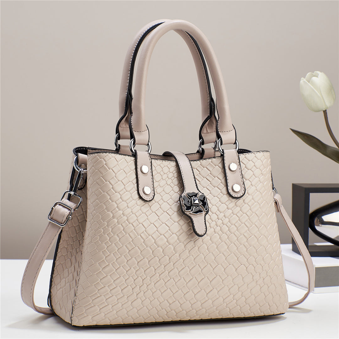 Damen elegante Handtasche mit geflochtenem Design und abnehmbaren Tragegurt Nord Taschen