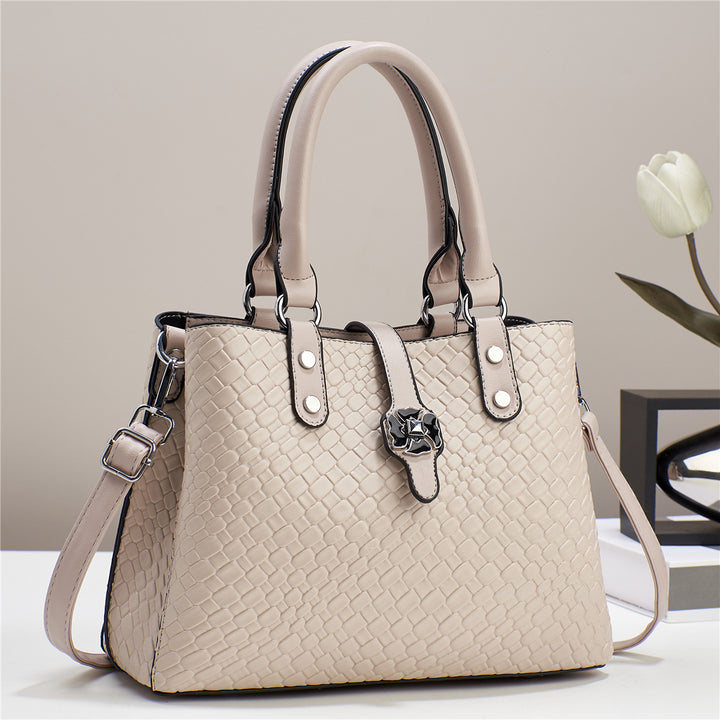 Damen elegante Handtasche mit geflochtenem Design und abnehmbaren Tragegurt Nord Taschen