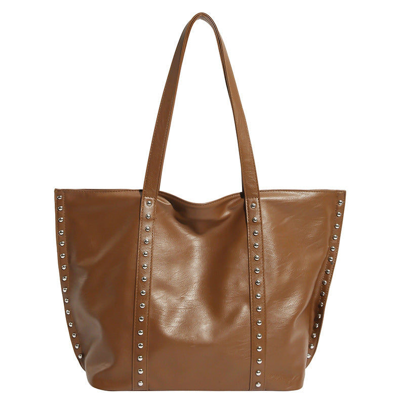 Damen Shopper Tasche mit modischen Nieten Nord Taschen