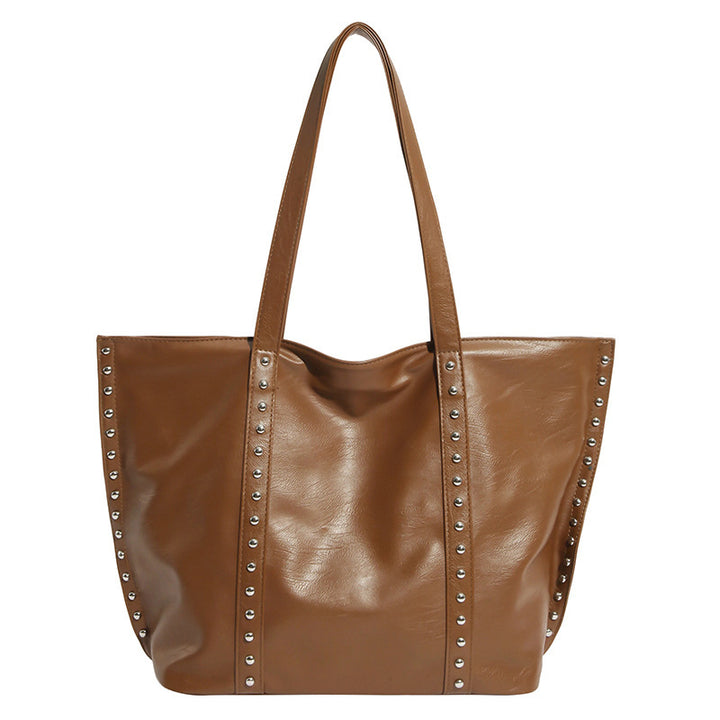 Damen Shopper Tasche mit modischen Nieten Nord Taschen