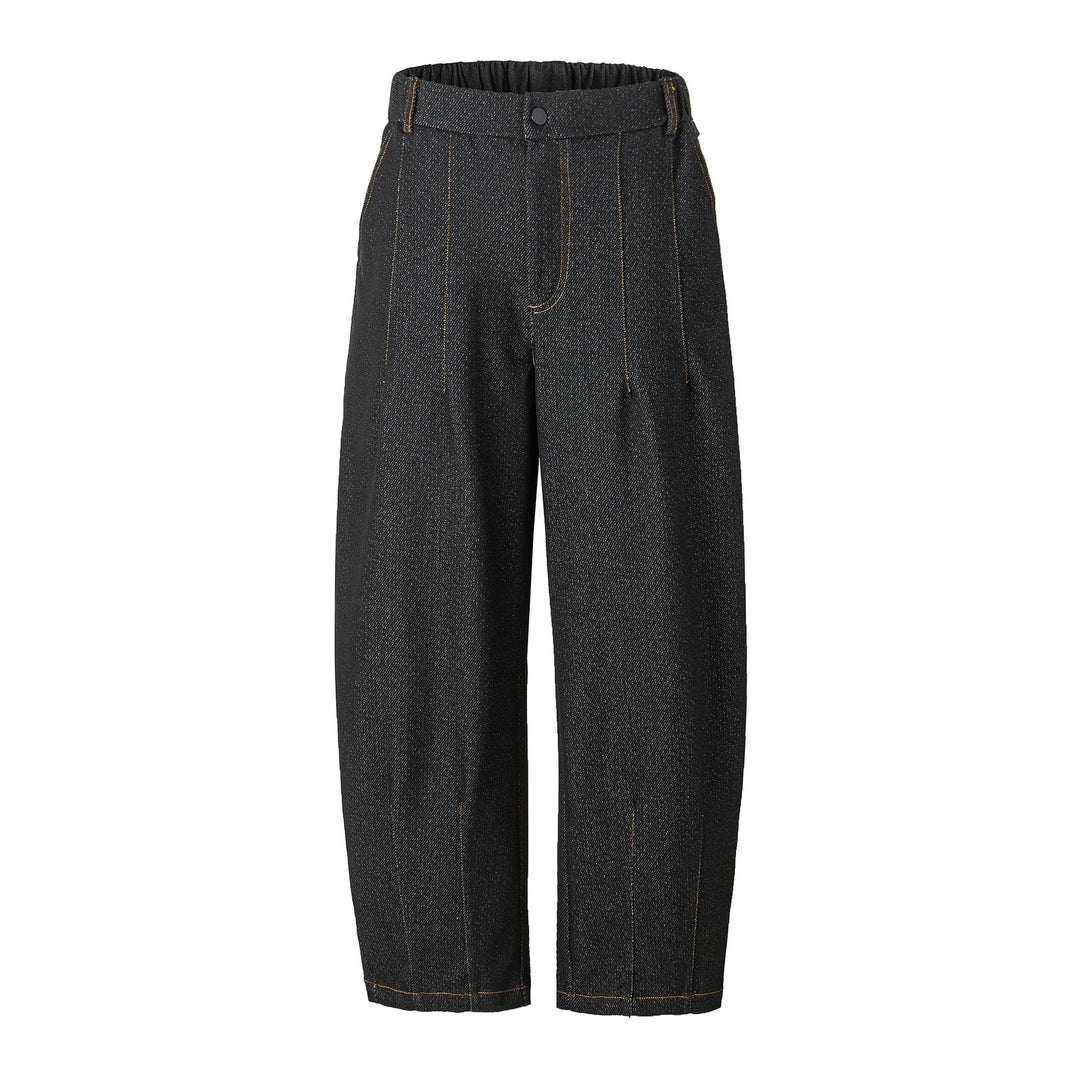 Damen Hochtaillierte weite Culotte-Hose mit Bügelfalte und elastischem Rückenteil Nord Taschen