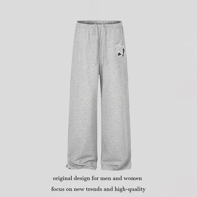 Damen Extraweite Palazzo-Sweathose mit Komfortbund, Kordelzug und Stern-Applikation Nord Taschen