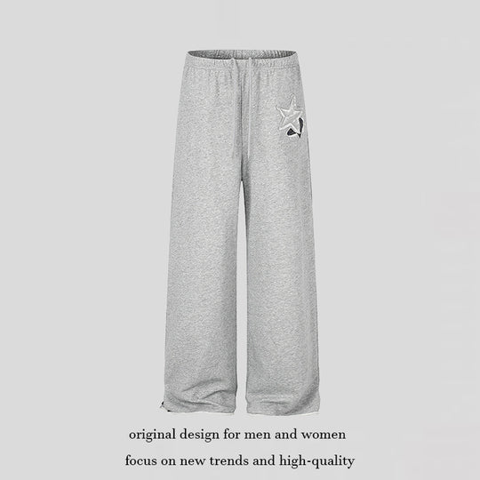 Damen Extraweite Palazzo-Sweathose mit Komfortbund, Kordelzug und Stern-Applikation Nord Taschen