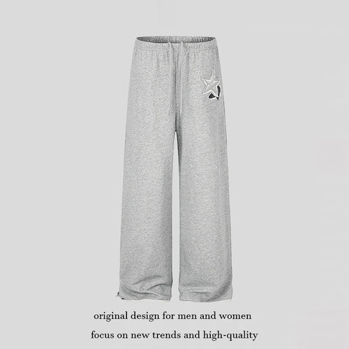 Damen Extraweite Palazzo-Sweathose mit Komfortbund, Kordelzug und Stern-Applikation Nord Taschen