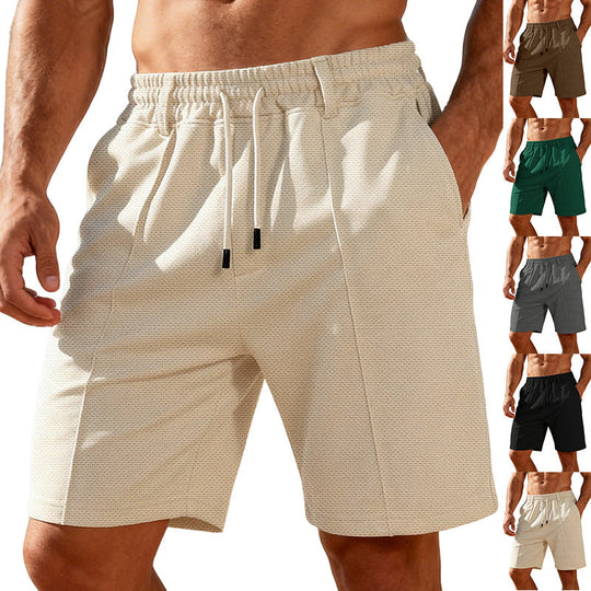 Herren nan Chino-inspirierte Relax-Shorts mit Bundfalten elastischem Tunnelzug und Eingrifftaschen Nord Taschen