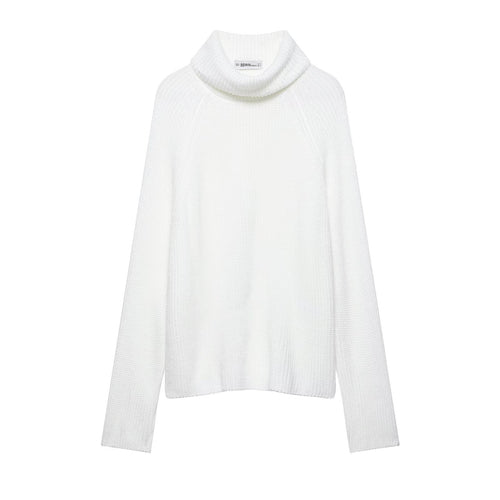 Damen Grobgestrickter kurzgeschnittener Rollkragenpullover im Boxy‑Schnitt Nord Taschen