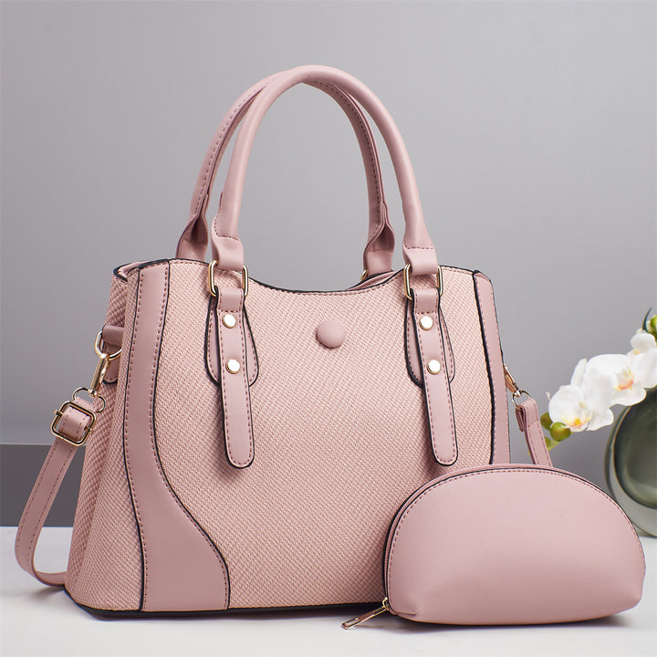 Damen elegante Handtasche mit strukturiertem Obermaterial und abnehmbarer Mini-Clutch Nord Taschen