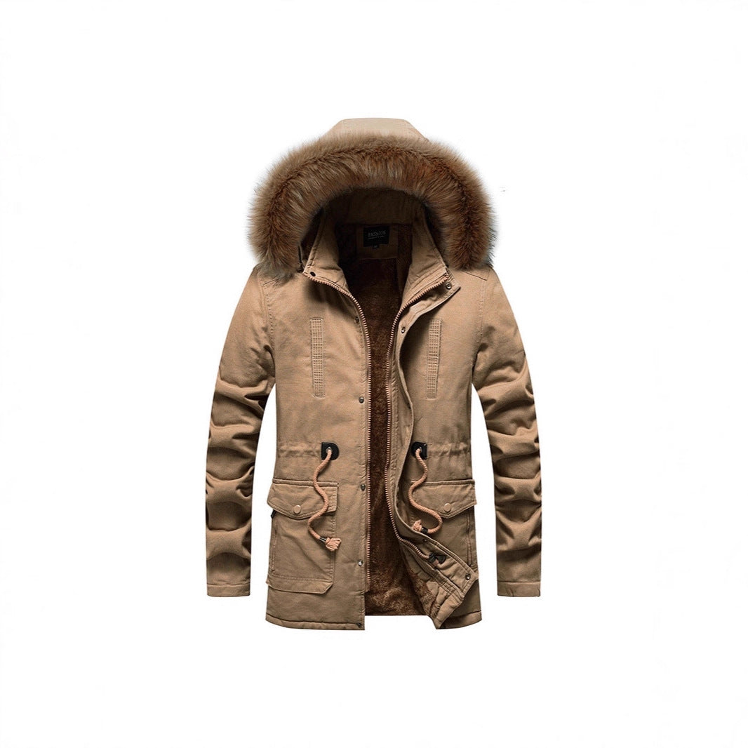 Herren Winterparka mit Kunstfellkapuze und Teddyfutter Nord Taschen