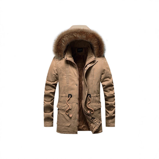 Herren Winterparka mit Kunstfellkapuze und Teddyfutter Nord Taschen