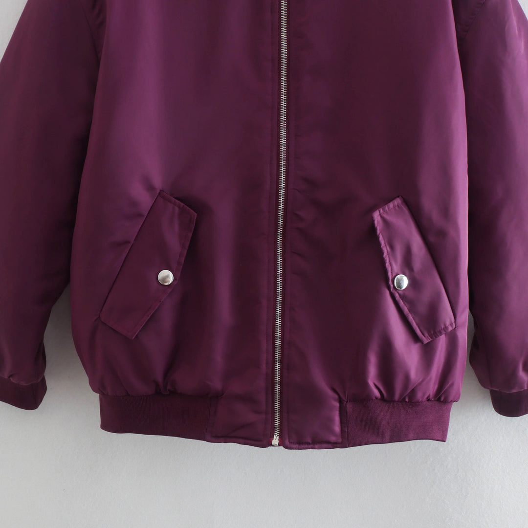 Damen Boxy Bomberjacke im Oversize‑Look mit Reißverschluss und abgeschrägten Pattentaschen Nord Taschen