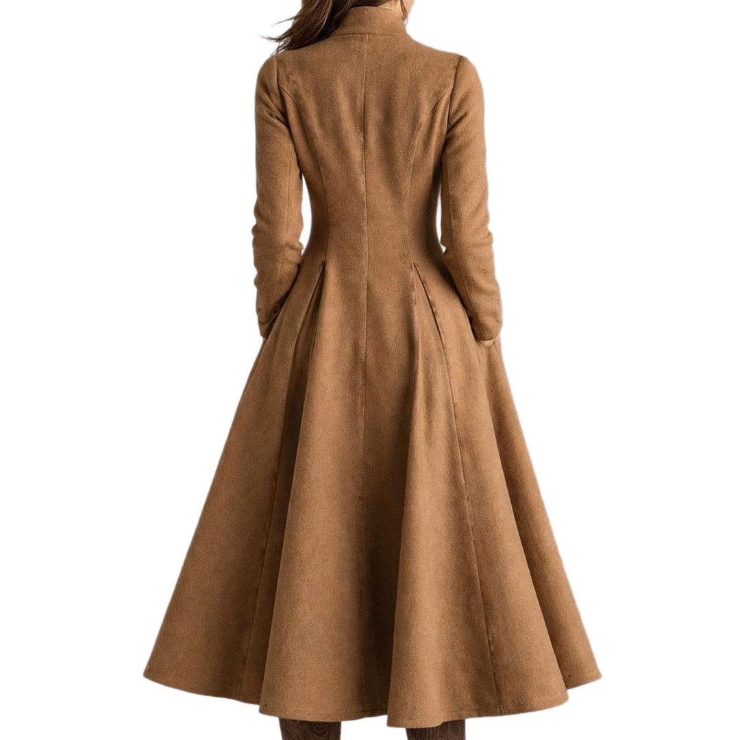 Damen tailliertes Mantelkleid mit doppelreihiger Knopfleiste und ausgestelltem Rock Nord Taschen